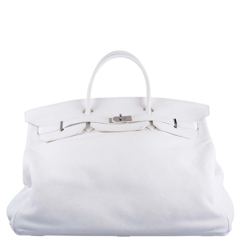 Hermes Birkin 55 White Togo Palladium Hardware Travel Bag