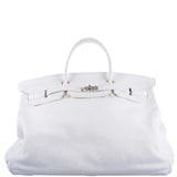 Hermes Birkin 55 White Togo Palladium Hardware Travel Bag