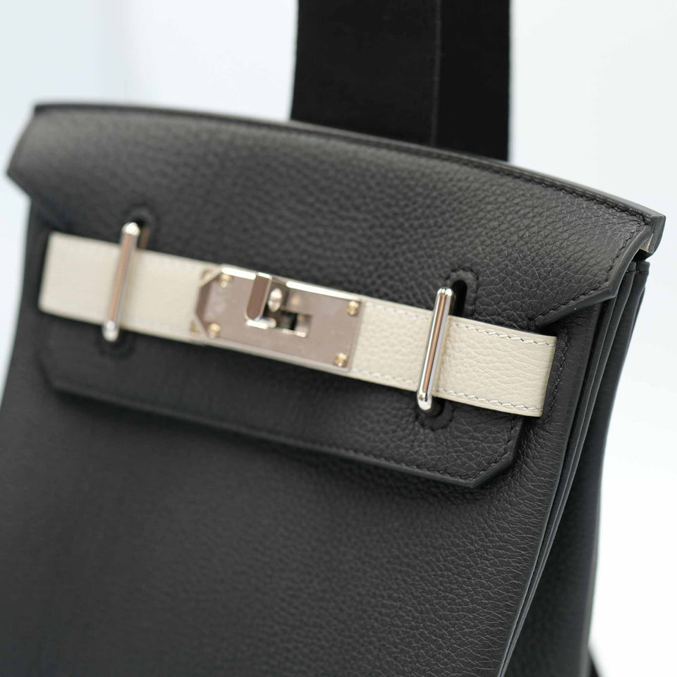 Hermes Birkin HSS HAC A Dos PM Black Togo and Craie Swift Palladium Hardware