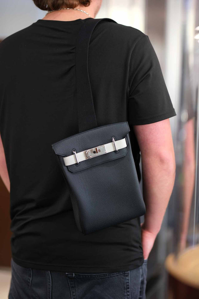 Hermes Birkin HSS HAC A Dos PM Black Togo and Craie Swift Palladium Hardware