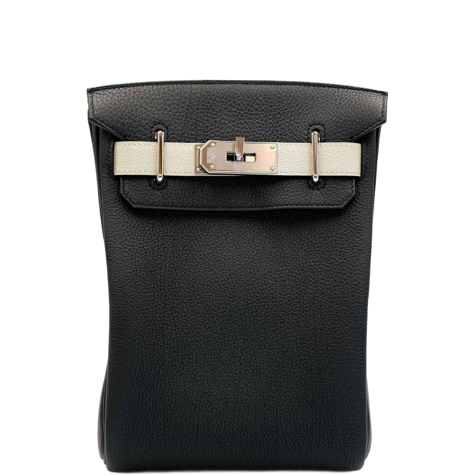 Hermes Birkin HSS HAC A Dos PM Black Togo and Craie Swift Palladium Hardware