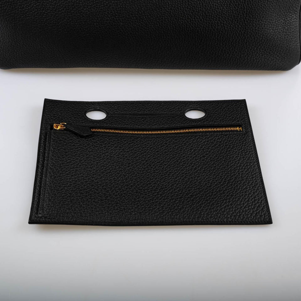 Hermes Birkin Pochette Backpocket Black Togo With Gold Hardware