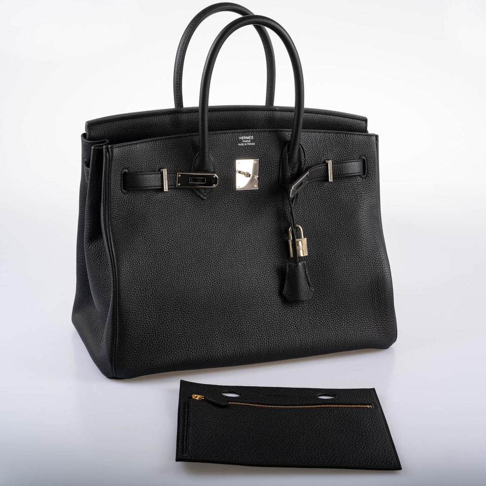 Hermes Birkin Pochette Backpocket Black Togo With Gold Hardware