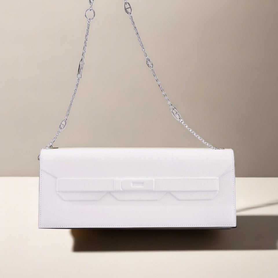 Hermes Birkin Shadow Clutch Swift Gris Pale