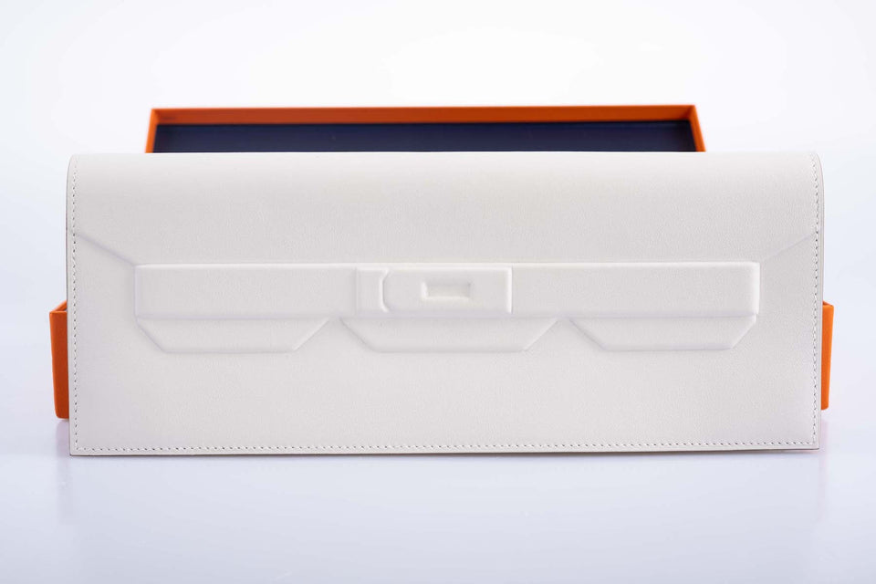 Hermes Birkin Shadow Clutch Swift Gris Pale