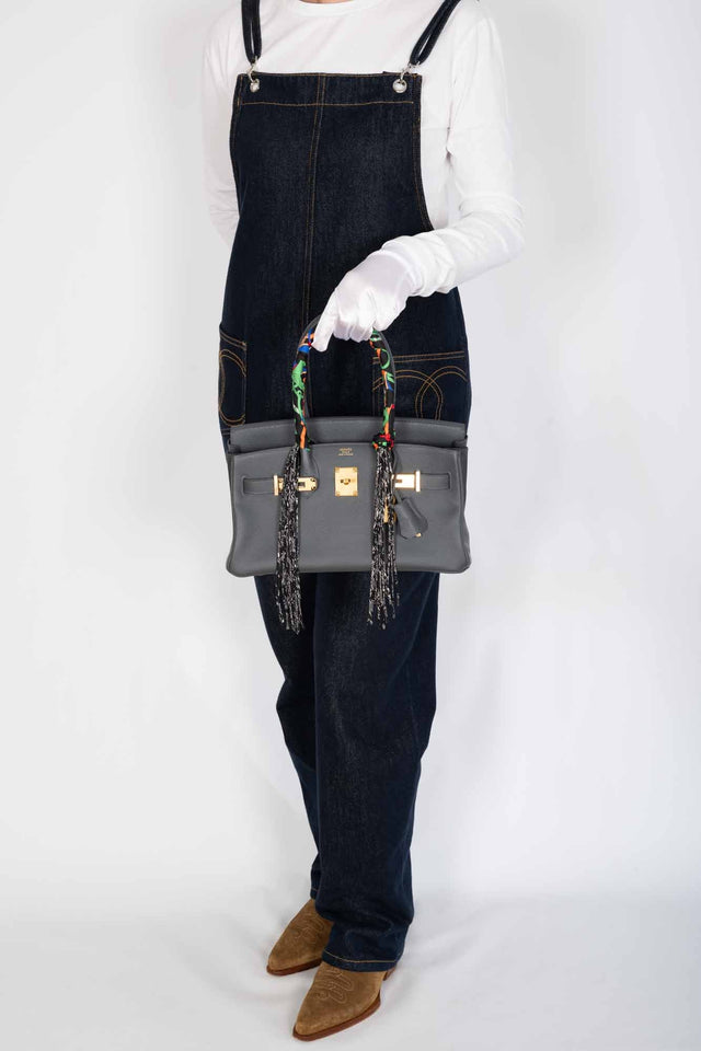 Hermes Birkin Shoulder Light 29 Ardoise Evercolor Gold Hardware