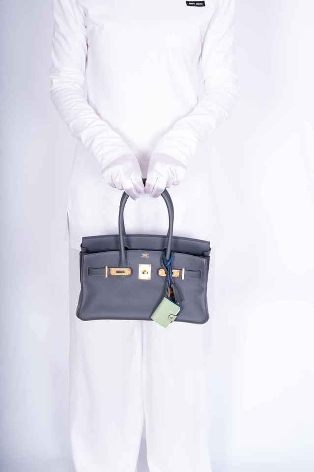 Hermes Birkin Shoulder Light 29 Ardoise Evercolor Gold Hardware
