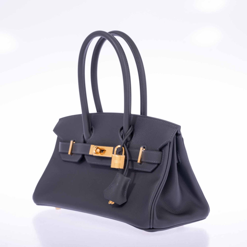 Hermes Birkin Shoulder Light 29 Ardoise Evercolor Gold Hardware