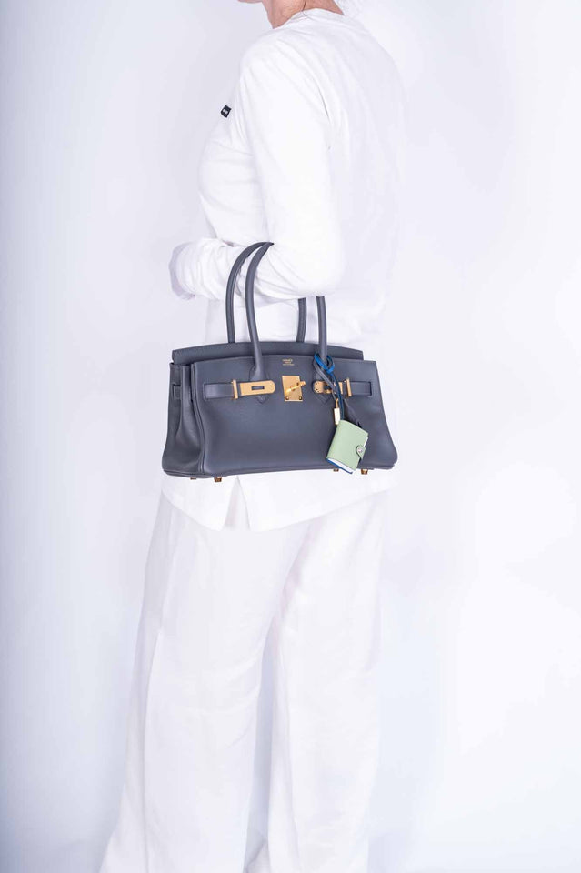 Hermes Birkin Shoulder Light 29 Ardoise Evercolor Gold Hardware