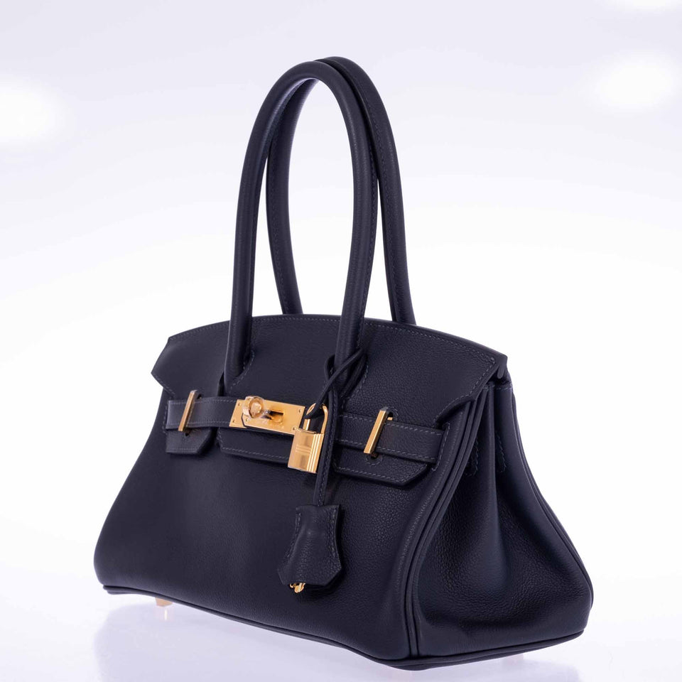 Hermes Birkin Shoulder Light 29 in Black Caban Evercolor Gold Hardware