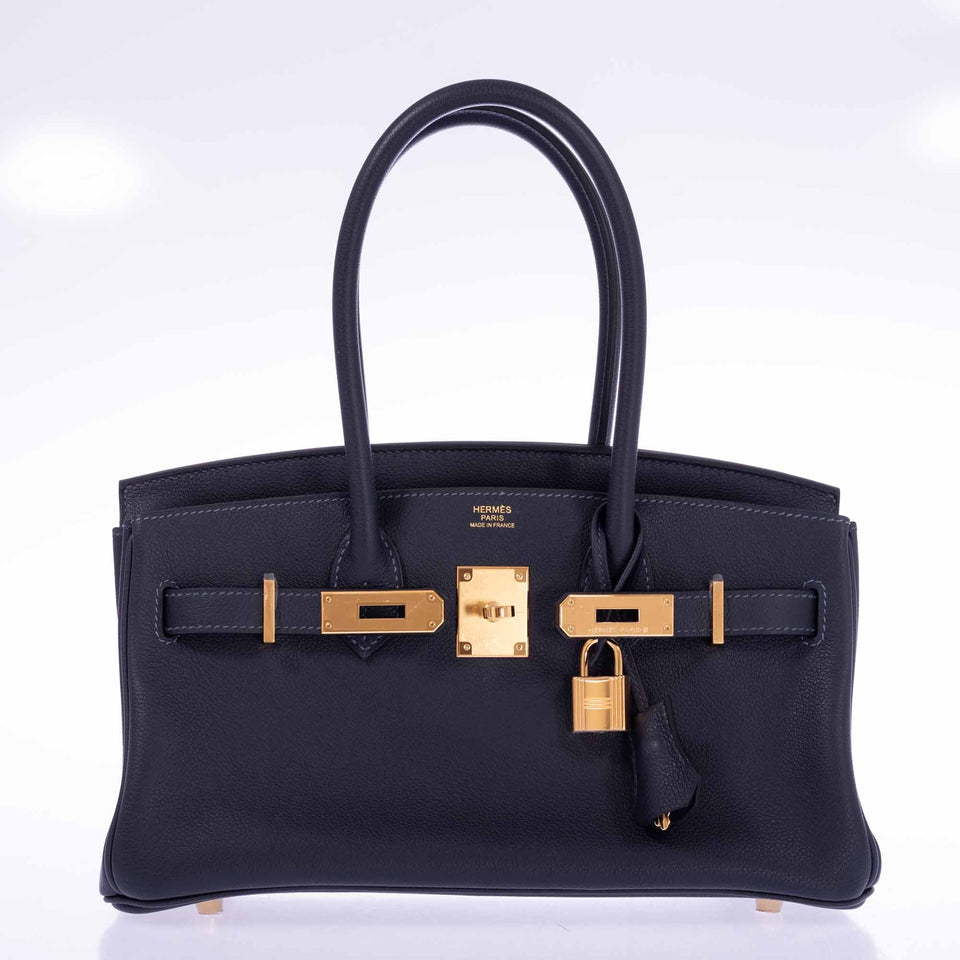 Hermes Birkin Shoulder Light 29 in Black Caban Evercolor Gold Hardware