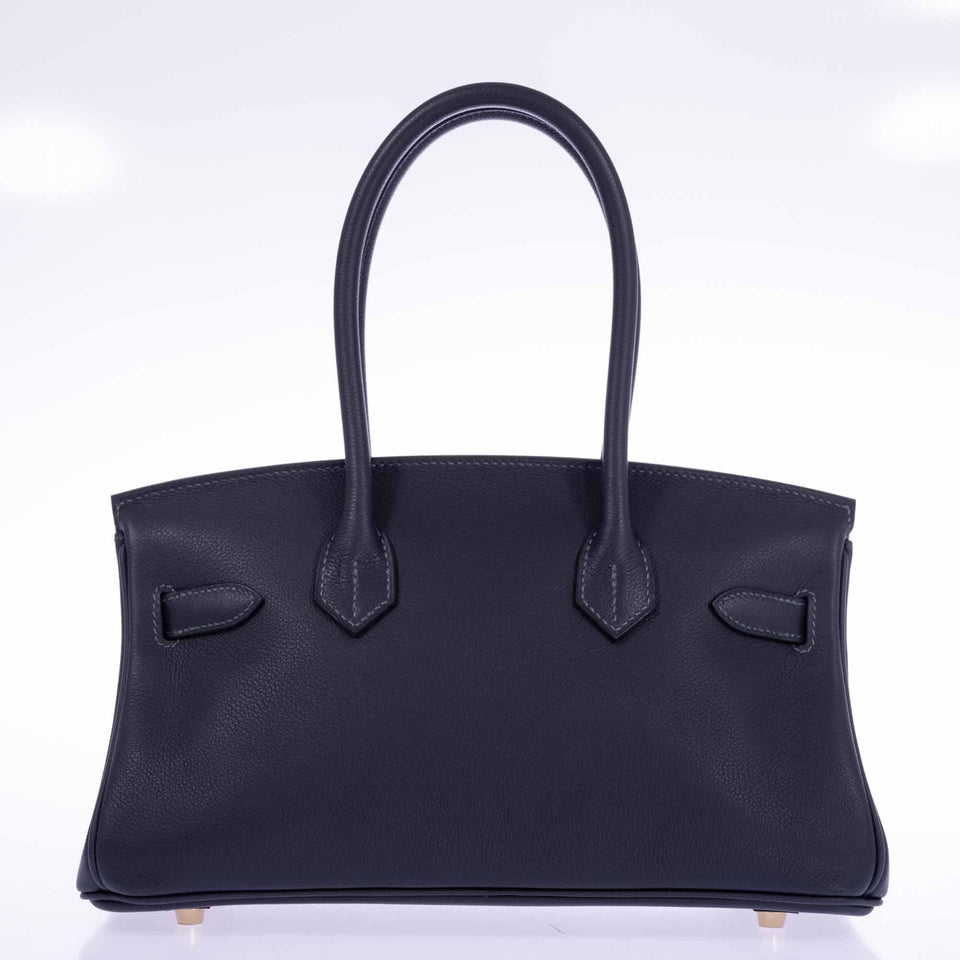 Hermes Birkin Shoulder Light 29 in Black Caban Evercolor Gold Hardware