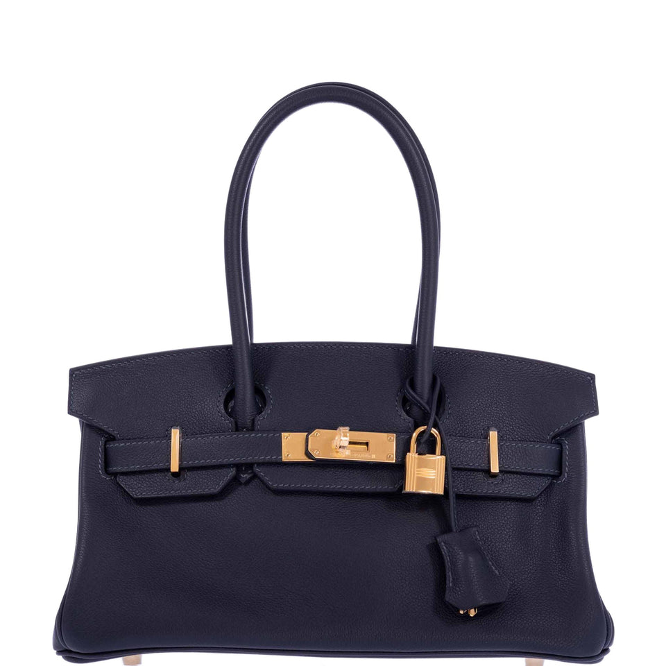 Hermes Birkin Shoulder Light 29 in Black Caban Evercolor Gold Hardware