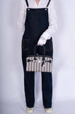 Hermes Birkin Shoulder Light 29 in Black Evercolor and Embroidered Toile Palladium Hardware