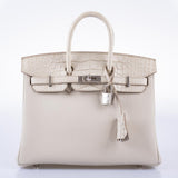 HermesBirkin Touch 25 Beton Matte Alligator & Togo Palladium Hardware