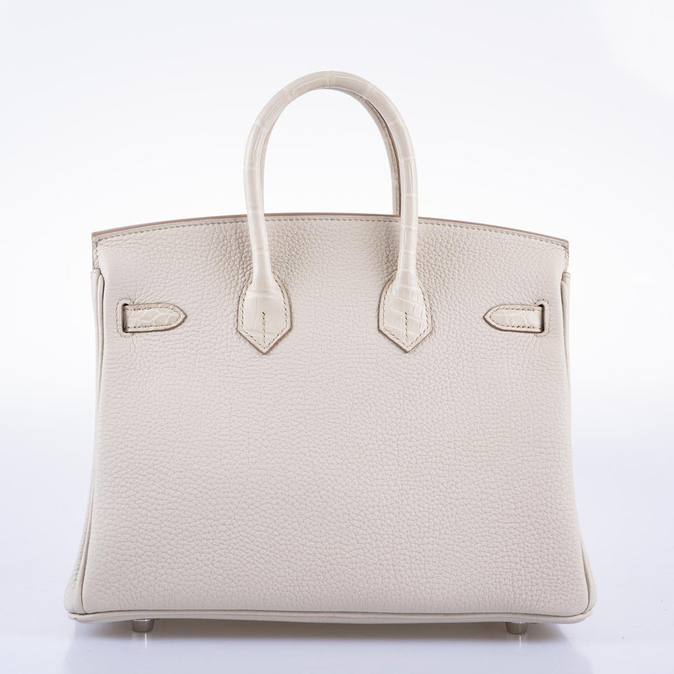 Hermes Birkin Touch 25 Beton Matte Alligator & Togo Palladium Hardware