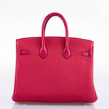 Hermes Birkin Touch 25 Framboise Togo & Matte Alligator Palladium Hardware - 2021, Z
