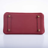 Hermes Birkin Touch 25 Rouge Grenat Matte Alligator and Togo Gold Hardware