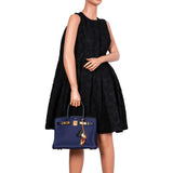 HermesBirkin Touch 30 Bleu (Blue) Encre Sombrero & Bleu Obscur Taurillon Clemence Gold Hardware - 2020, Y