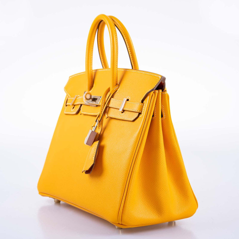 Hermes Candy Birkin 25 Jaune d'Or Epsom and Potiron Permabrass Hardware