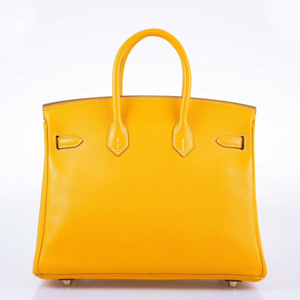 Hermes Candy Birkin 25 Jaune d'Or Epsom and Potiron Permabrass Hardware