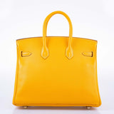 Hermes Candy Birkin 25 Jaune d'Or Epsom and Potiron Permabrass Hardware
