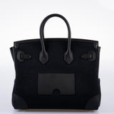 Hermes Cargo Birkin 25 Black Toile Goeland and Swift Palladium Hardware