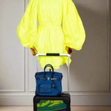 Hermes Cargo Birkin 25 Blue Egee Toile Goeland & Navy Swift Palladium Hardware