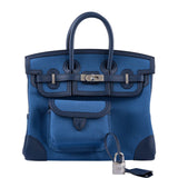 Hermes Cargo Birkin 25 Blue Egee Toile Goeland & Navy Swift Palladium Hardware