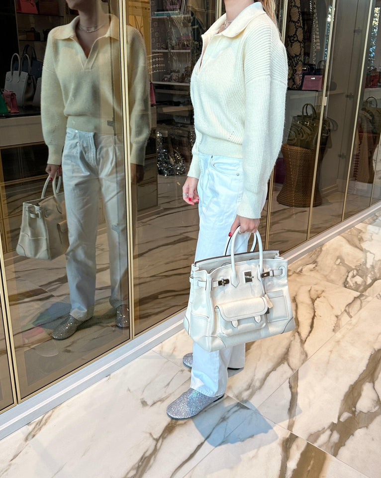 Hermes Cargo Birkin 35 Nata Toile Goeland and Swift Palladium Hardware