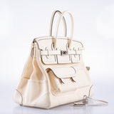 Hermes Cargo Birkin 35 Nata Toile Goeland and Swift Palladium Hardware