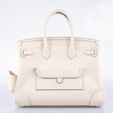 Hermes Cargo Birkin 35 Nata Toile Goeland and Swift Palladium Hardware