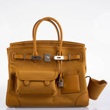 Hermes Cargo Birkin 35 Sesame Swift and Toile Goeland Palladium Hardware