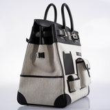Hermes Cargo HAC Birkin 40 Black Box and Toile Palladium Hardware