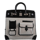 Hermes Cargo HAC Birkin 40 Black Box and Toile Palladium Hardware