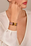 Hermes CLIC CLAC H ENAMEL WIDE GOLD PLATED CUFF BRACELET