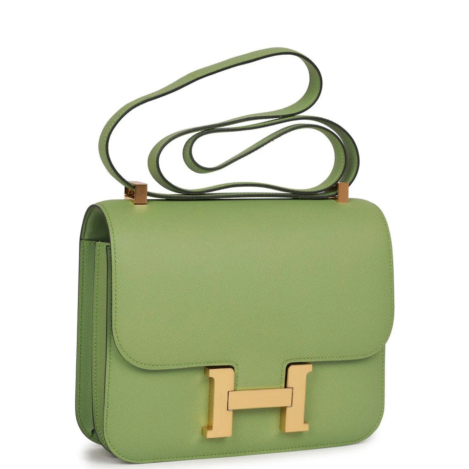 Hermes CONSTANCE 24 EPSOM LEATHER VERT CRIQUET GOLD HARDWARE