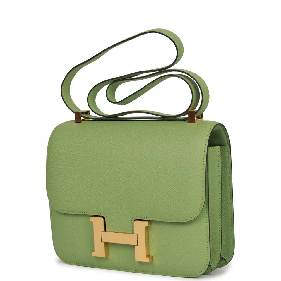 Hermes CONSTANCE 24 EPSOM LEATHER VERT CRIQUET GOLD HARDWARE