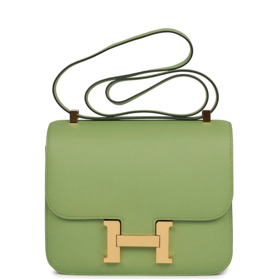 Hermes CONSTANCE 24 EPSOM LEATHER VERT CRIQUET GOLD HARDWARE