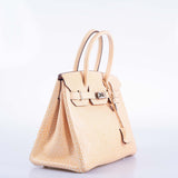 Hermes Dalmatian Birkin 30 Orange H Buffalo Palladium Hardware