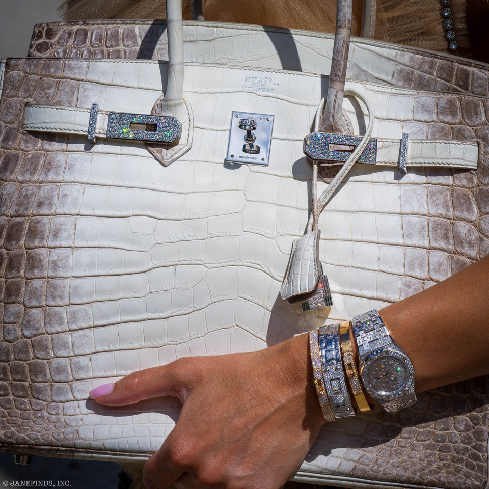 Hermes Diamond Himalaya Birkin 35 Matte Nilo Crocodile 18K White Gold Diamond Hardware