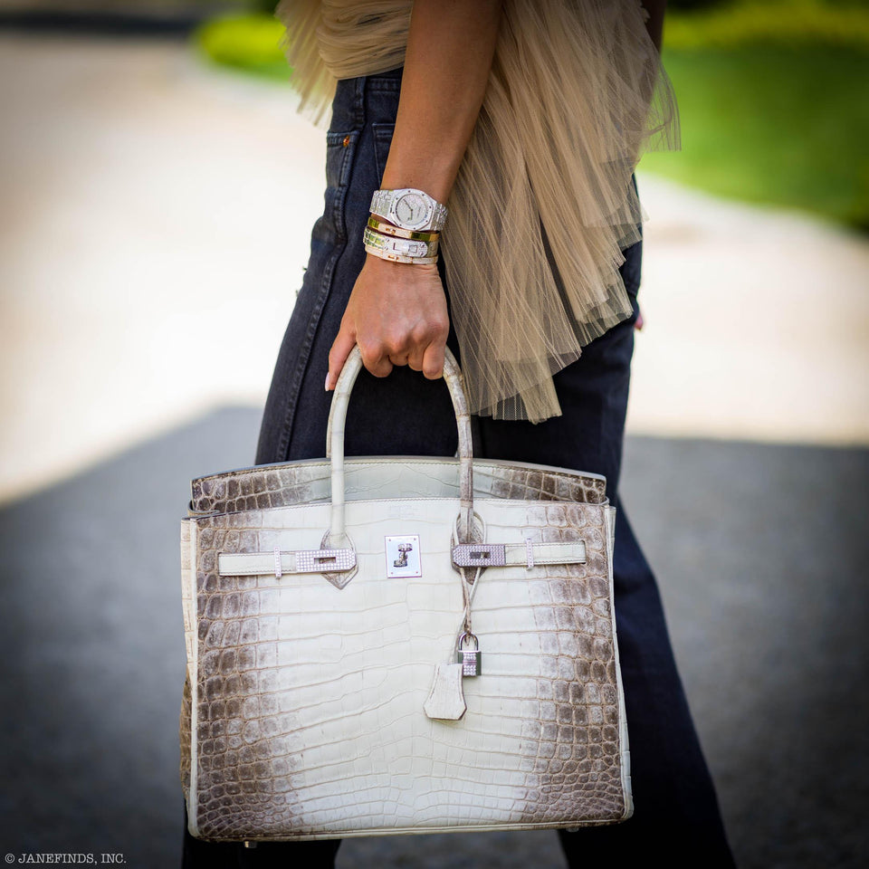 Hermes Diamond Himalaya Birkin 35 Matte Nilo Crocodile 18K White Gold Diamond Hardware