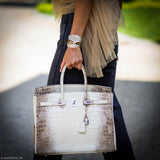 Hermes Diamond Himalaya Birkin 35 Matte Nilo Crocodile 18K White Gold Diamond Hardware