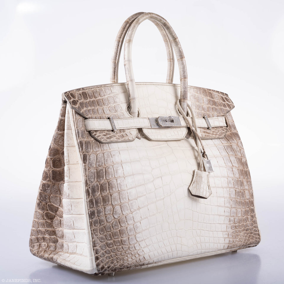 Hermes Diamond Himalaya Birkin 35 Matte Nilo Crocodile 18K White Gold Diamond Hardware