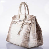 Hermes Diamond Himalaya Birkin 35 Matte Nilo Crocodile 18K White Gold Diamond Hardware