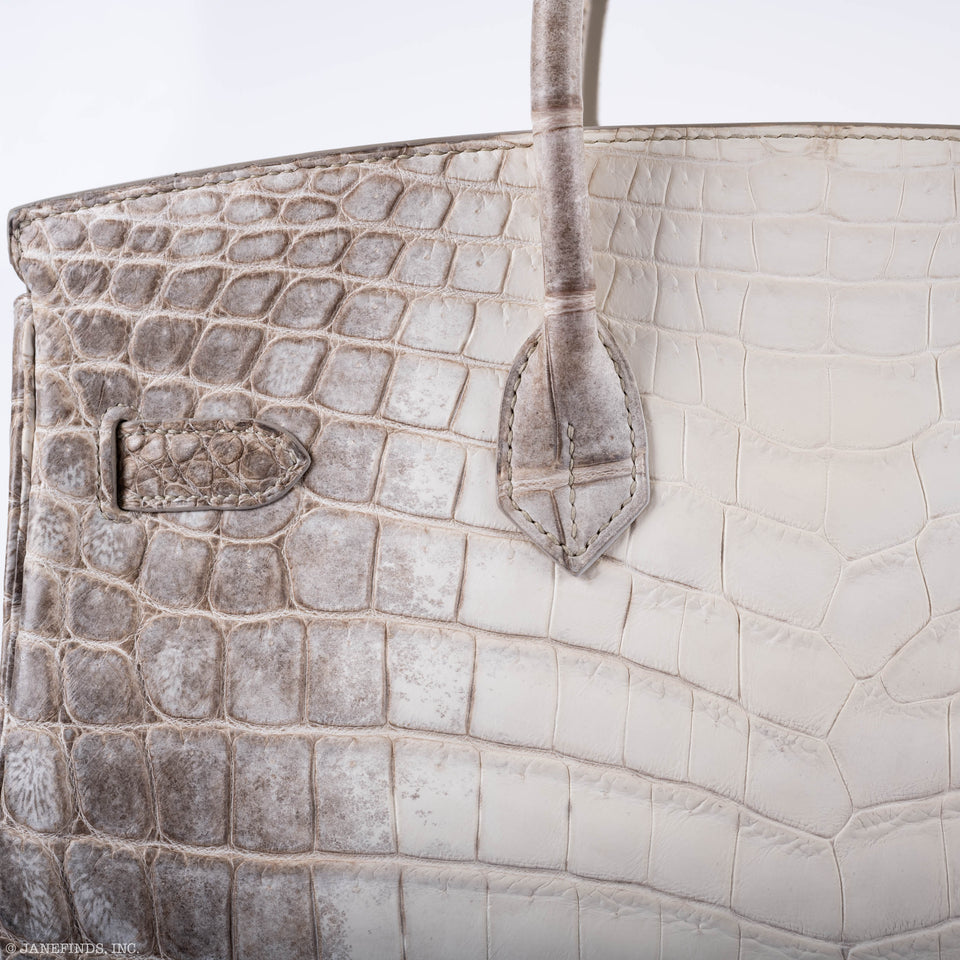 Hermes Diamond Himalaya Birkin 35 Matte Nilo Crocodile 18K White Gold Diamond Hardware