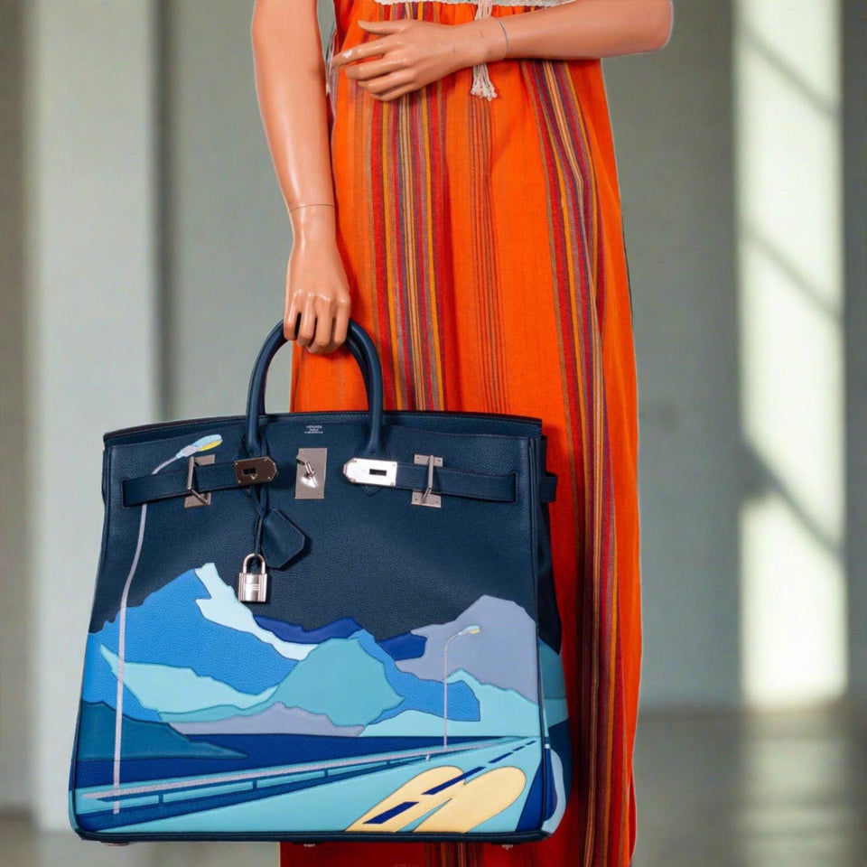 Hermes Endless Road HAC Birkin 50 Multicolor Togo and Swift Leather Palladium Hardware