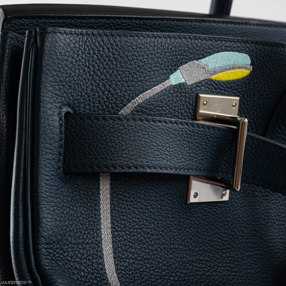 Hermes Endless Road HAC Birkin 50 Multicolor Togo and Swift Leather Palladium Hardware
