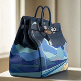 Hermes Endless Road HAC Birkin 50 Multicolor Togo and Swift Leather Palladium Hardware
