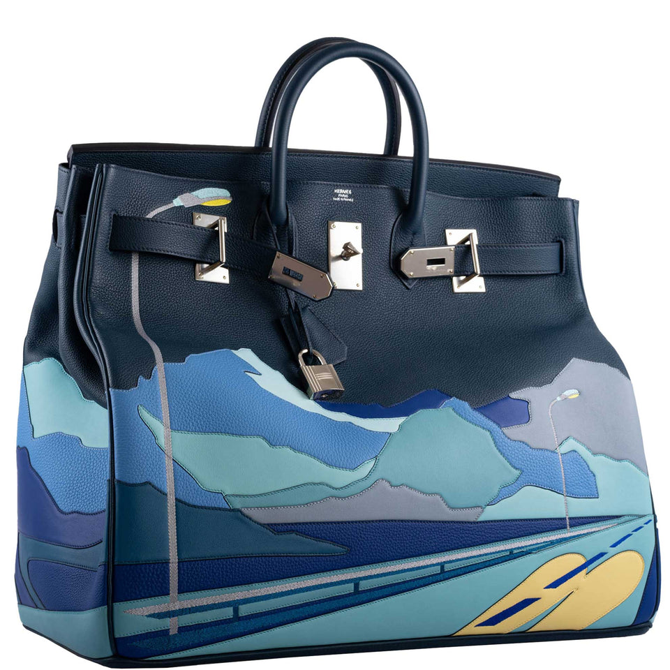 Hermes Endless Road HAC Birkin 50 Multicolor Togo and Swift Leather Palladium Hardware